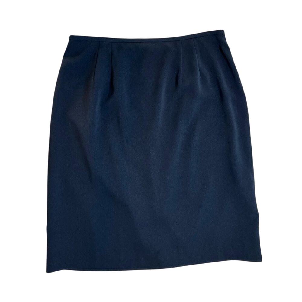 Norton McNaughton Classic Navy Blue Lined Washable Straight Skirt 14 Academia